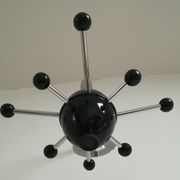 Black Sputnik coat rack and chrome 80s design