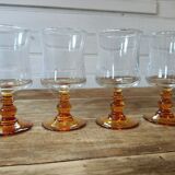 8 amber foot glasses