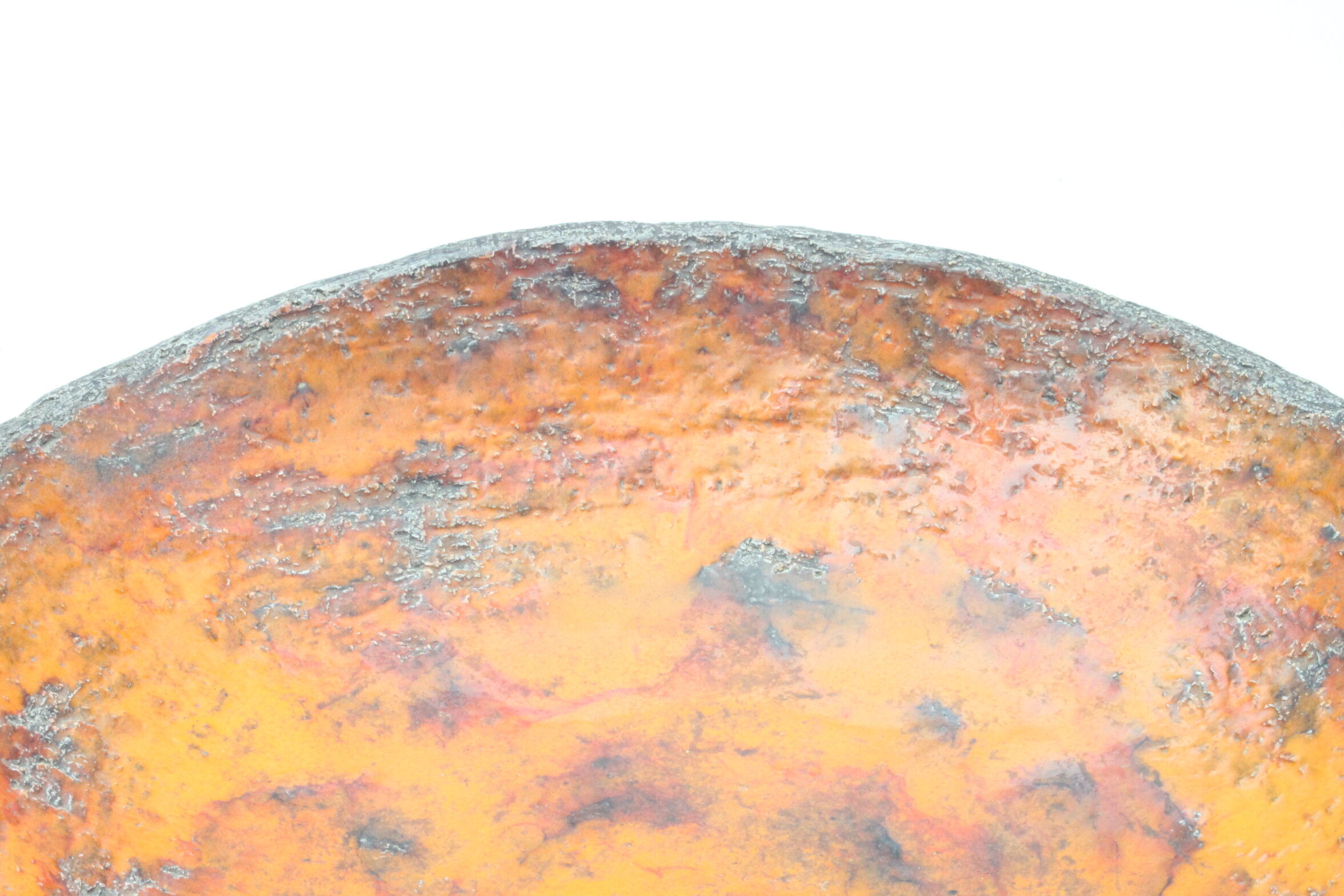 Orange lava glaze vide-poche or centrepiece bowl by Jan van Erp, the netherlands 1960s