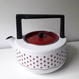 Vintage enameled sheet metal teapot (A1)