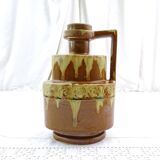 Antique Art Deco bottle, France, ceramic with handle and stopper