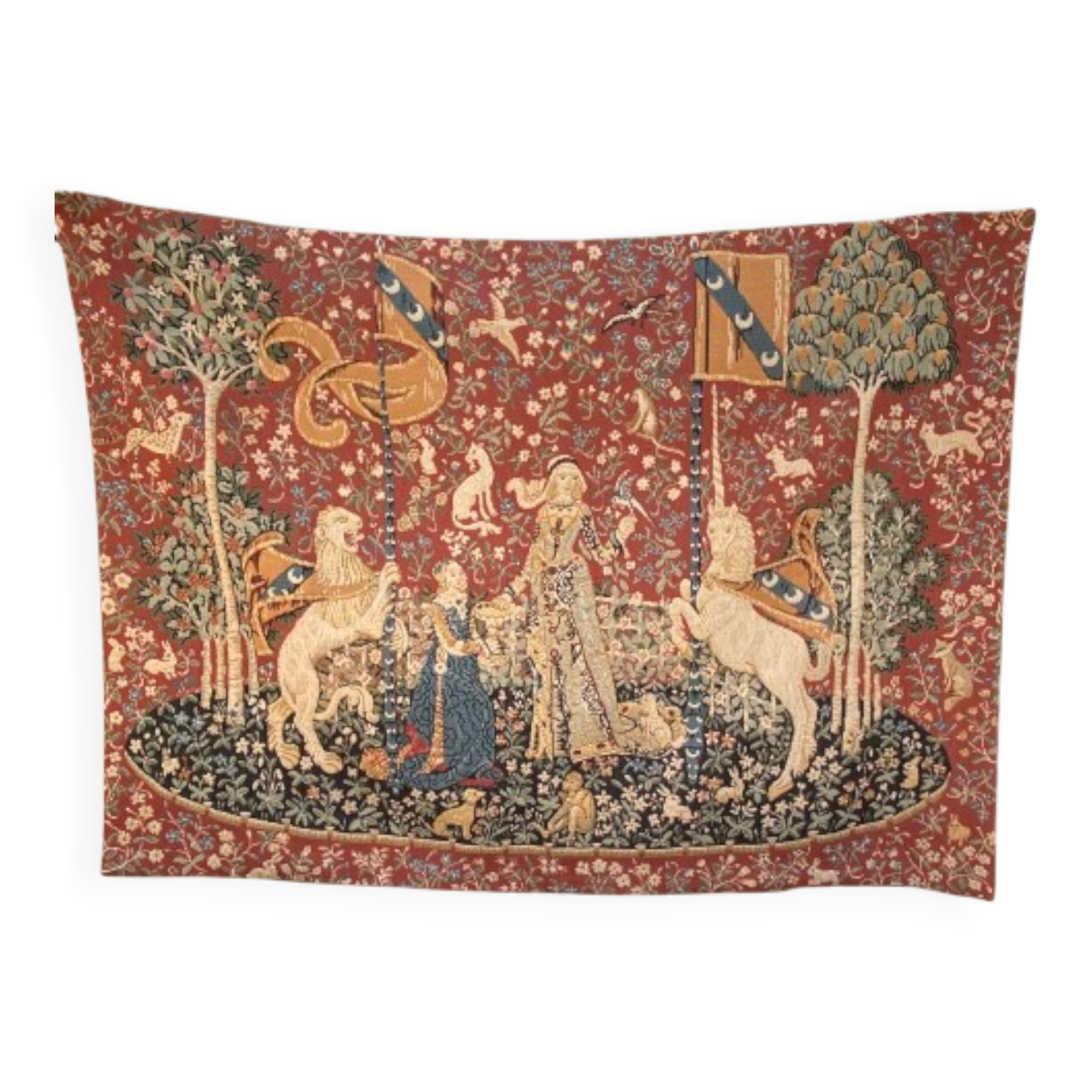Grande tapisserie jacquard "La Dame à la Licorne" 130X180 cm