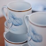 Lot de 8 tasses et soucoupes Deshoulieres porcelaine de Limoges