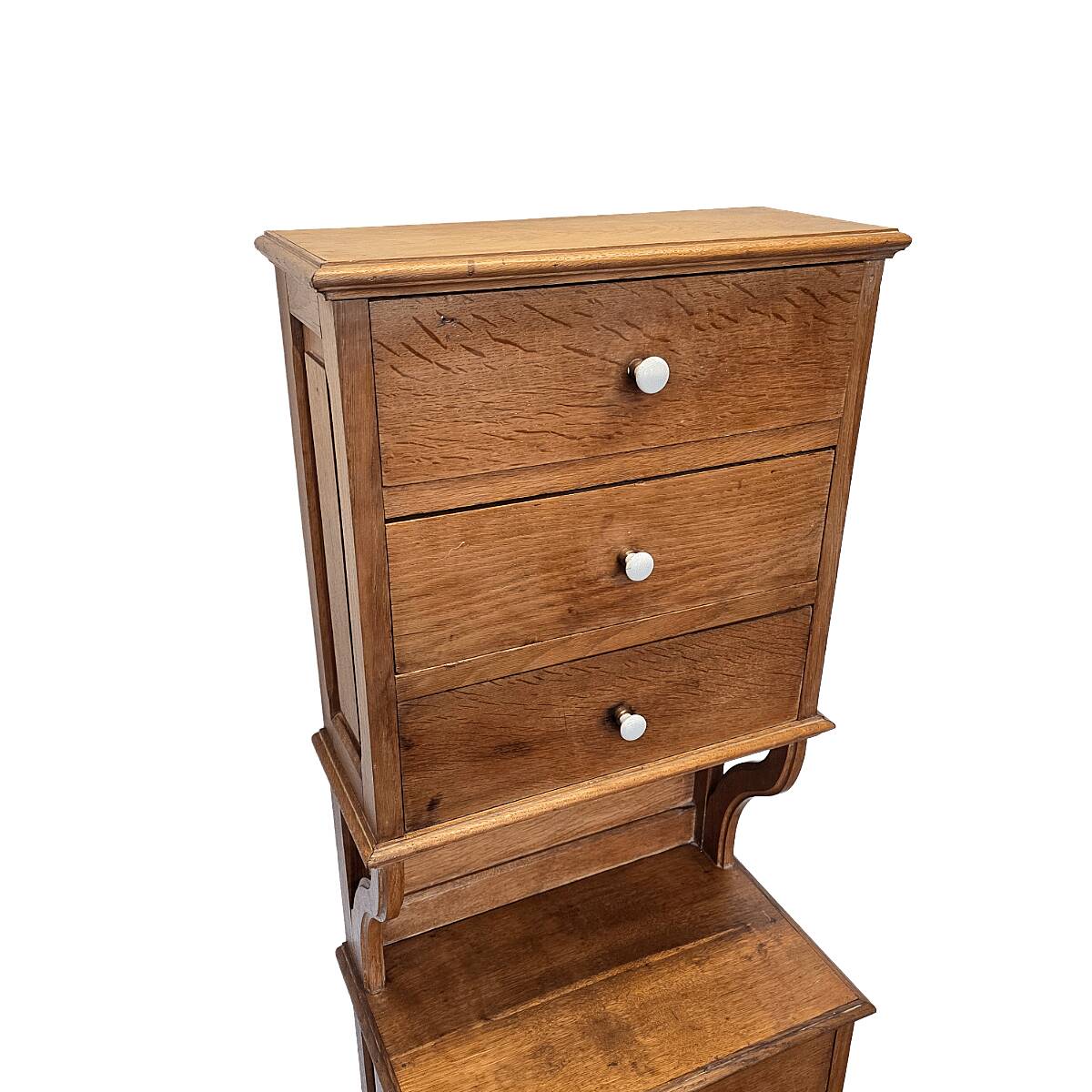 Antique Narrow Oak Chest Of Drawers, early 1900s
