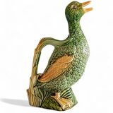 Majolica Duck Pitcher by Keller & Guérin, France, Art Nouveau, 1890