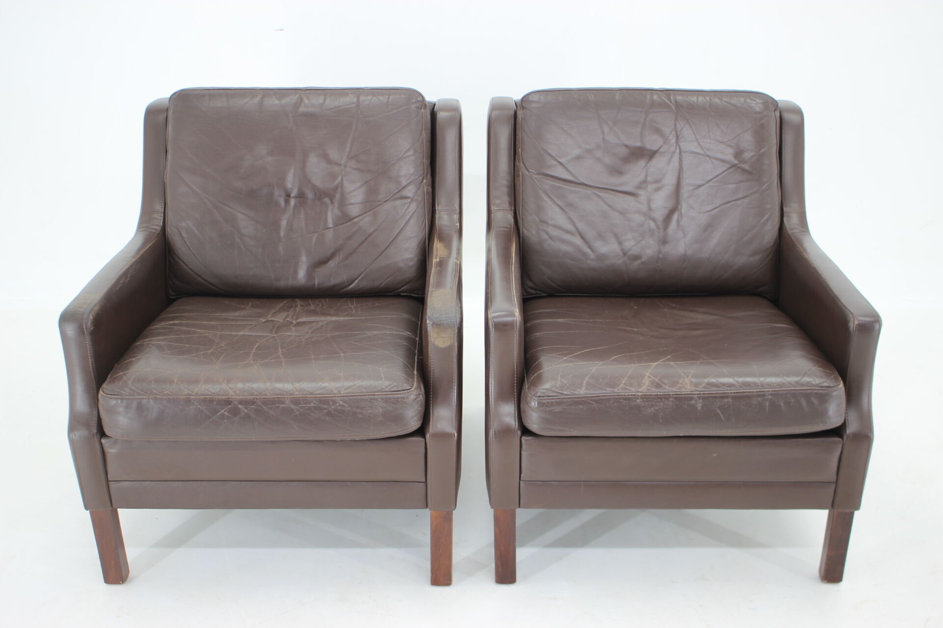 1970s pair of leather armchairs,denmark