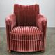 1950s Danish Modern Sculptural Velvet Lounge Armchair