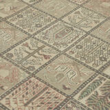 Handmade oriental 1980s 303 cm x 368 cm beige wool carpet