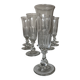 Set of 9 Louis Philippe tulip champagne flutes with flat sides mid 19th