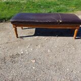 Doctor's bench oak and leather 19th