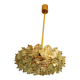 Kinkeldey gold-plated brass and faceted glass chandelier, 1960s