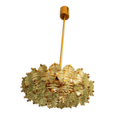 Lustre en laiton doré et en verre taillé Kinkeldey, années 1960