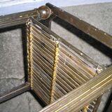 Metal and glass top side table