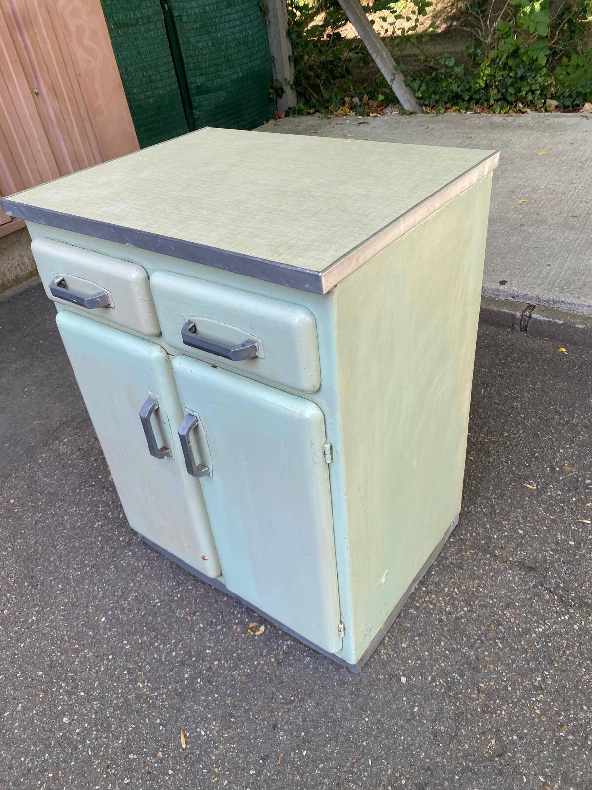 Meuble de cuisine buffet vintage années vert d'eau esprit mado
