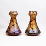 Pair of Art Nouveau iridescent glass vases – Pallme-König & Habel, circa 1900