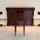 Empire style mahogany and marble side table
