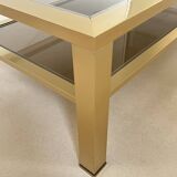 Large coffee table in gilded metal, France, 1970s