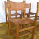Set of 4 chairs Maison Regain in leather and solid elm.