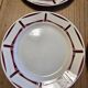 Lot of 4 flat and deep Art Deco plates Badonviller series Louise