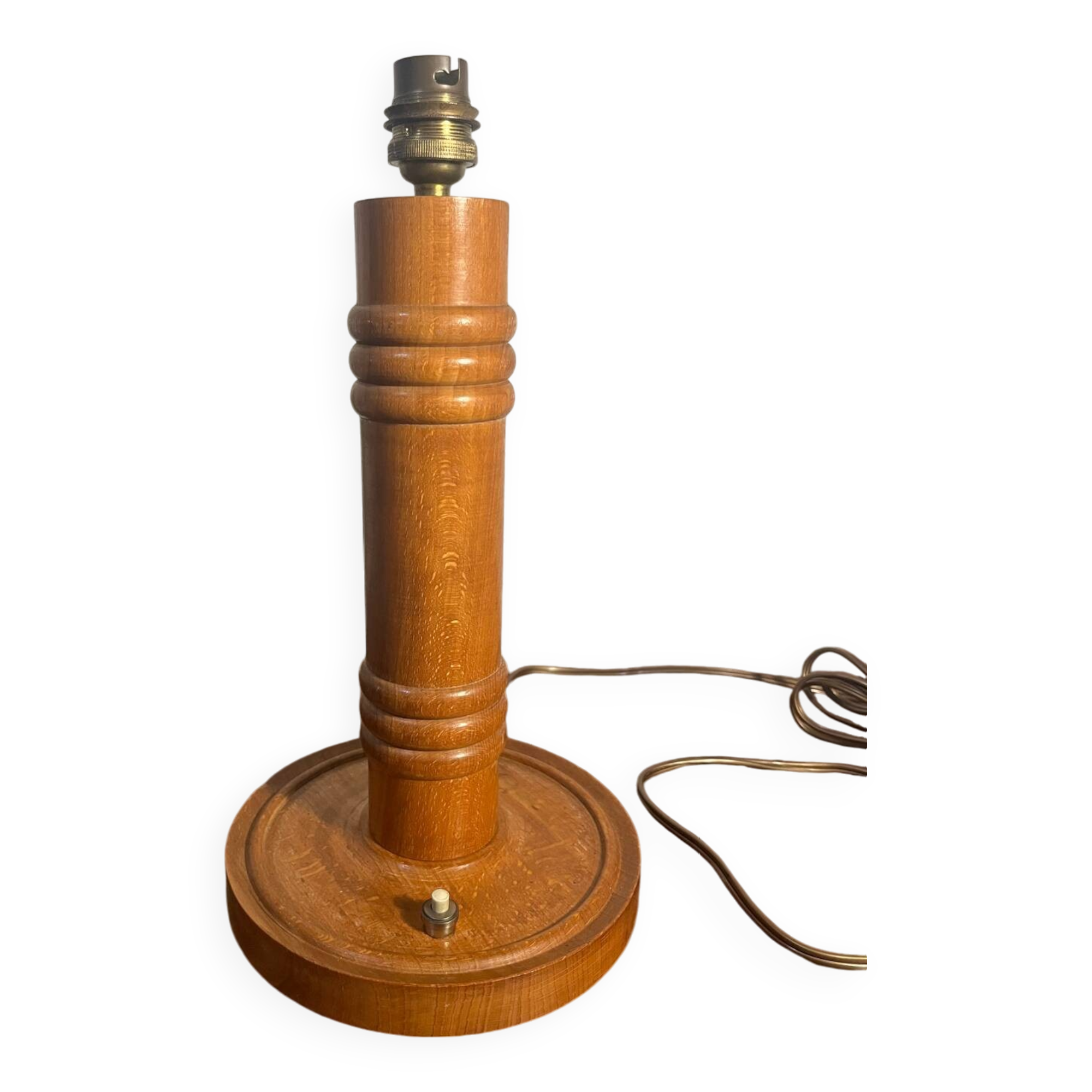 Solid wood table lamp base from the 60s