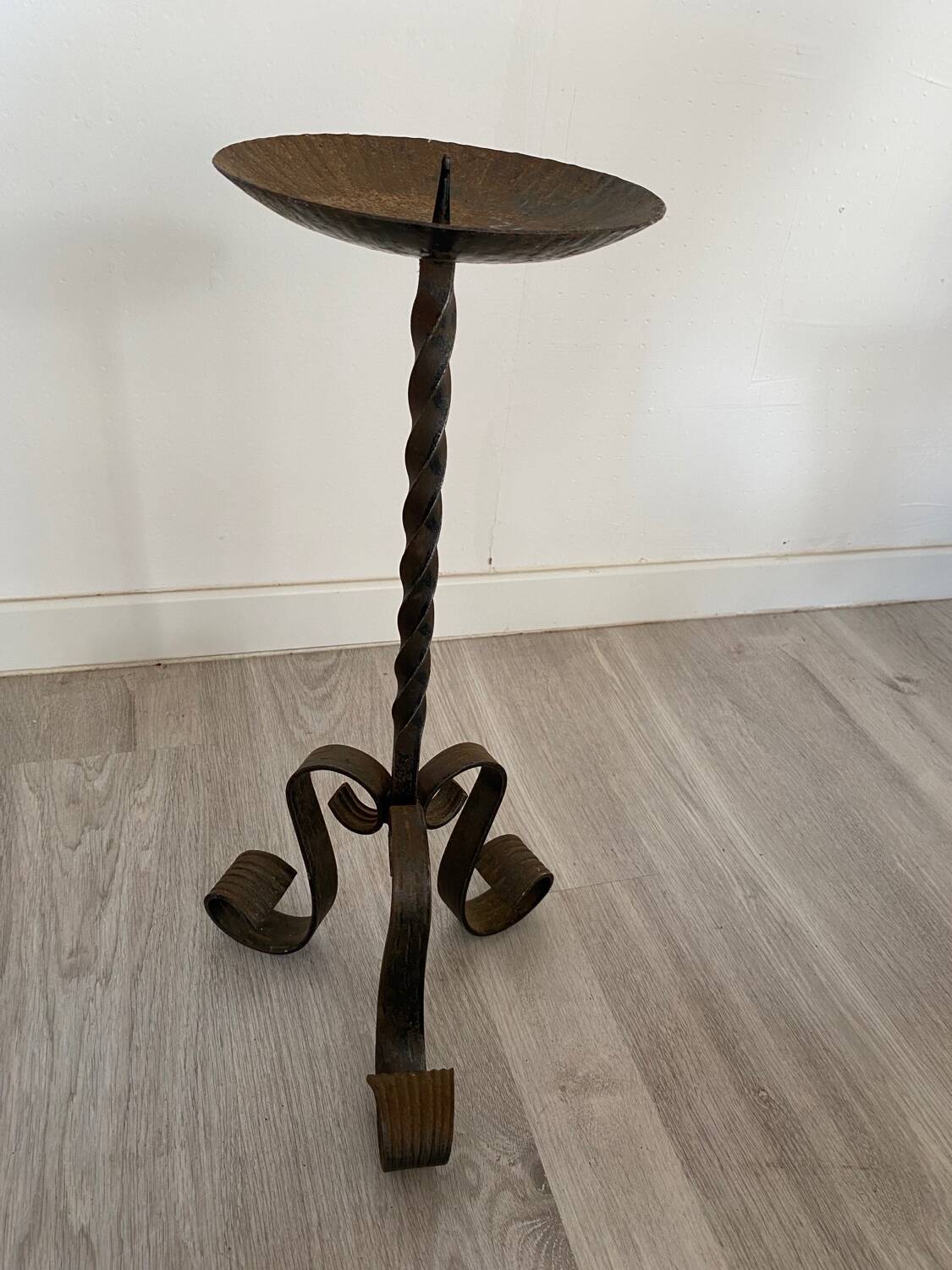 Wrought iron candle holder