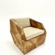 Vintage armchair in solid wood slats