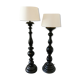 2 solid wooden lampposts