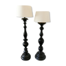 2 lampadaires en bois massif
