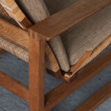 Set of 2 lounge chairs and one footrest by Borge Mogensen for Fredericia Denmark 1960’s