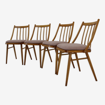 1970s Antonin Suman Beech Dining Chairs, Set of 4