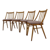 1970s Antonin Suman Beech Dining Chairs, Set of 4
