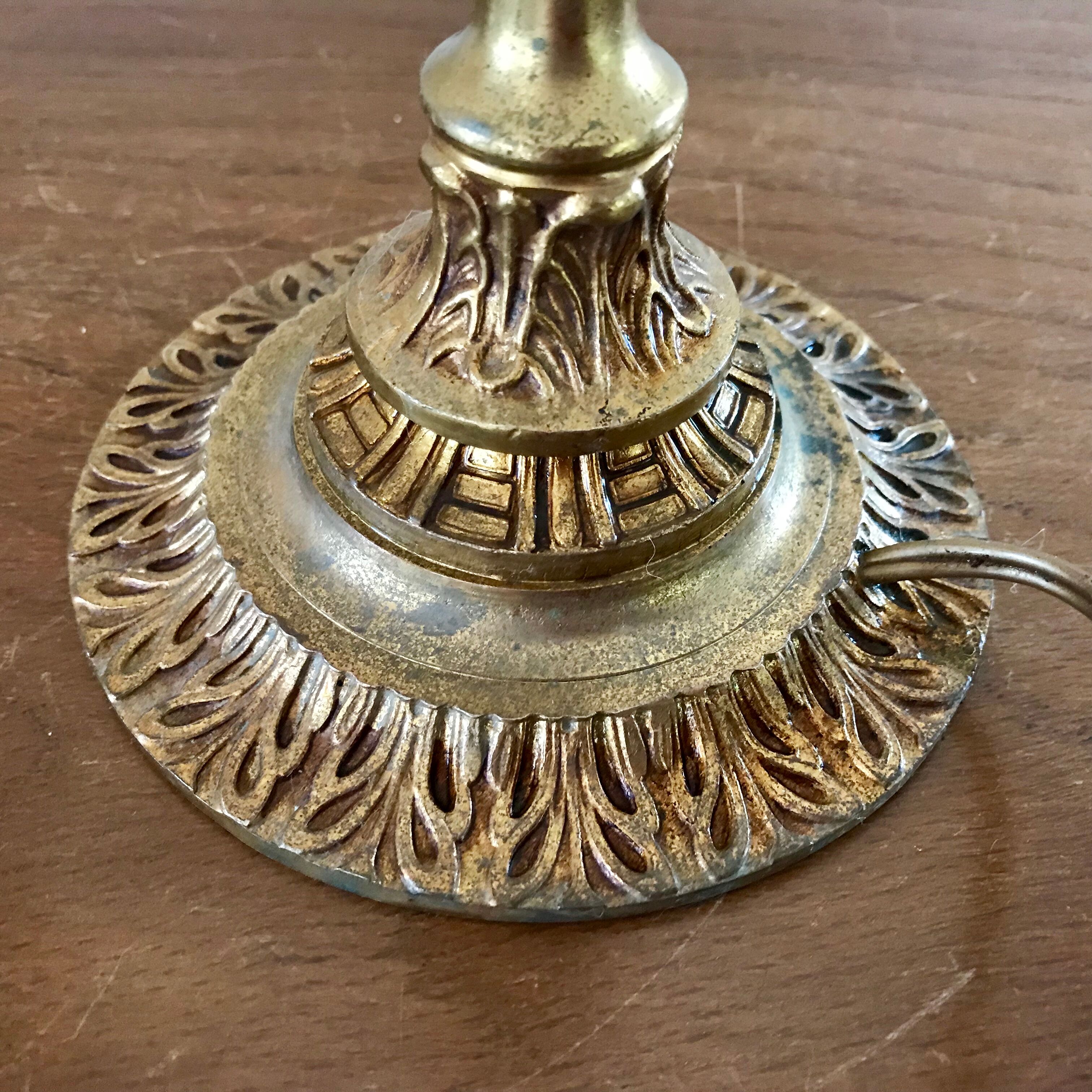 Pair of brass bedside lamp