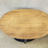 Patinated blackened wood oval gueridon