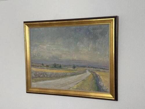 Swedish Oil on Panel “Räpplinge, Öland” by Emil Hagström, Vintage 70.5×55.5cm