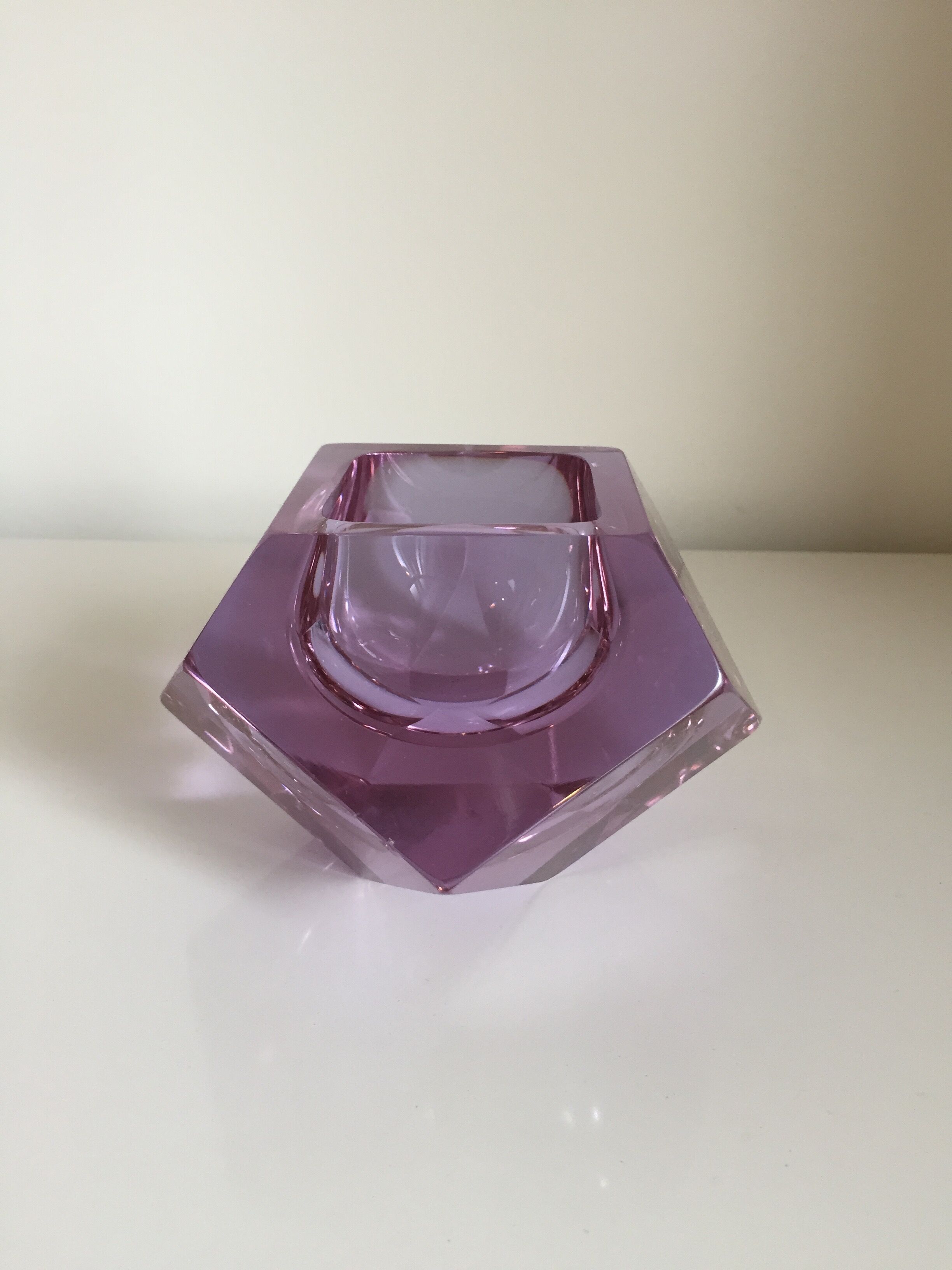 Sommerso cup by Flavio Poli glass from Murano, Italy, 1960