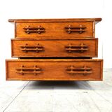 Commode vintage en bambou par Maugrion, années 1970
