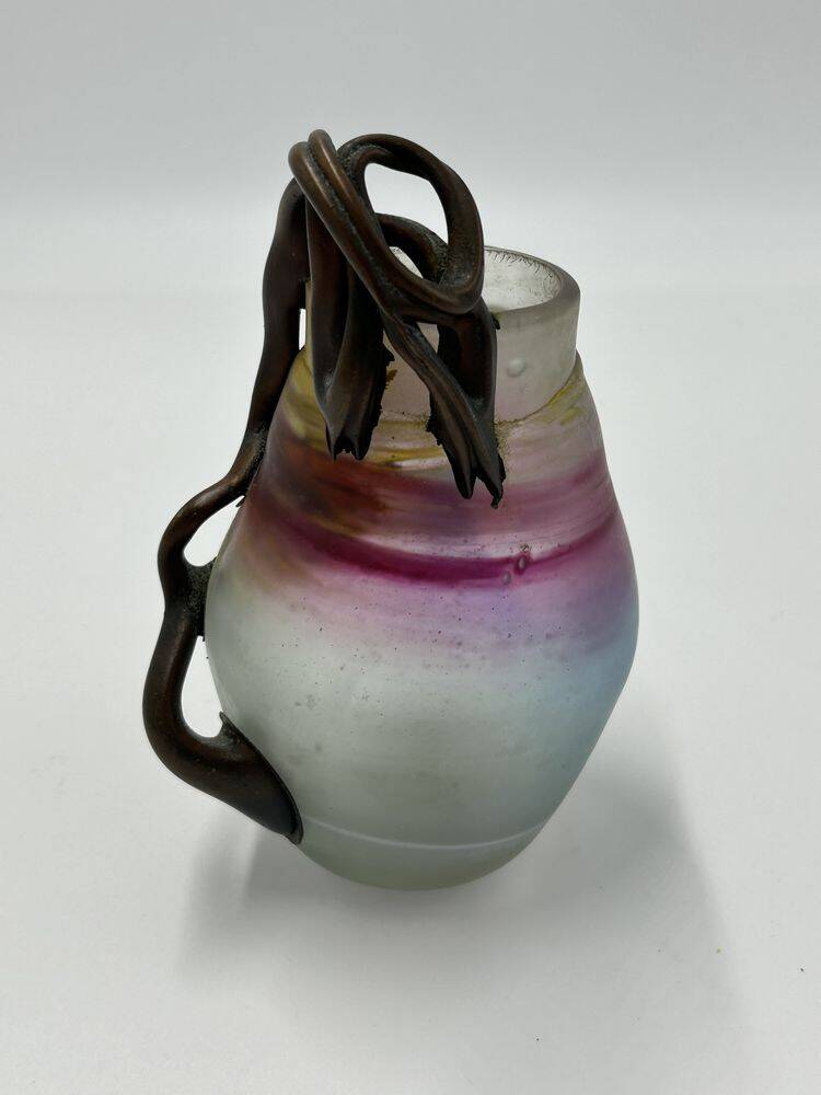 Miniature blown glass vase, Vasile Tubi Vadan, Romania