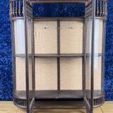 Asia 19th century: Magnificent collector's display case with tapestry background