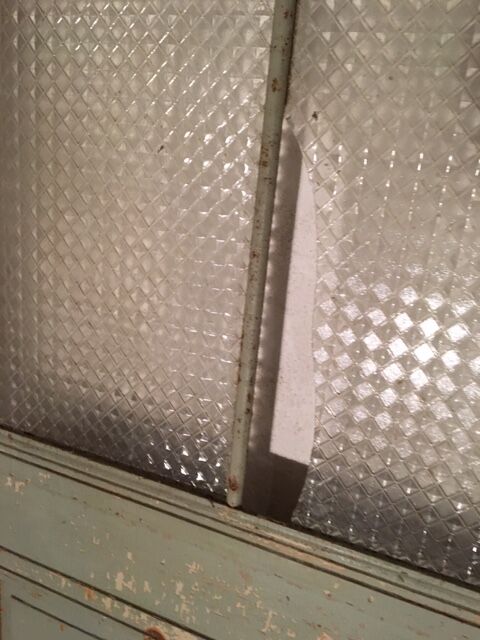 A beautiful antique glass-enclosed door - deco vintage chalet 19th patina