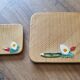 2 vintage glazed ceramic trivets, 1970s