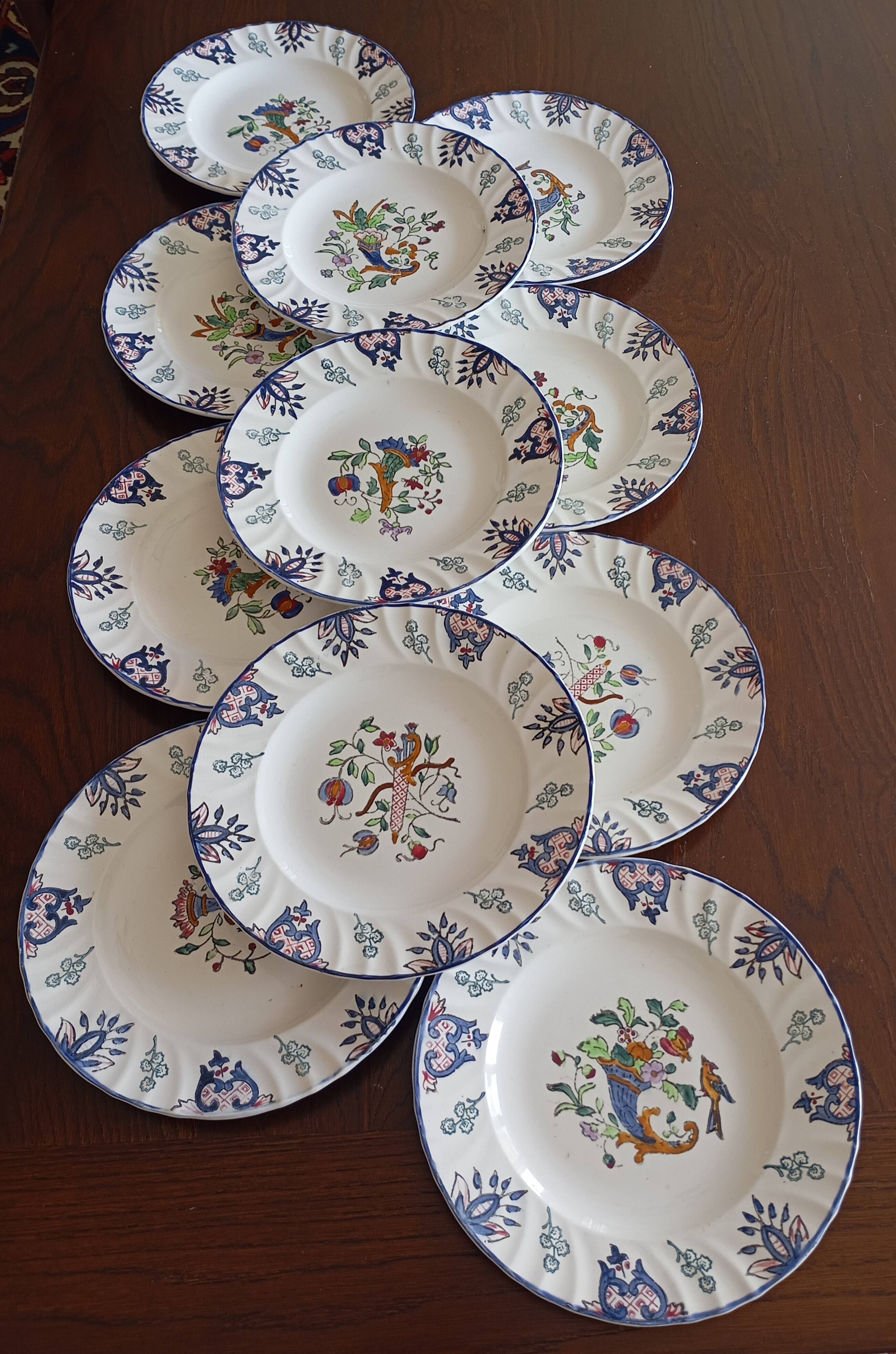 Flat plates "Vieux Rouen" Longwy