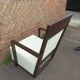 Old armchair white leather art deco design André sornay