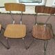 Lot de 5 chaises en formica métal, marron brun