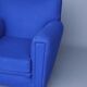 Royal blue wool club chair armchair. 1930s