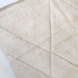 Moroccan Berber carpet blessed ouarain ecru plain with engraved diamonds 302x210cm