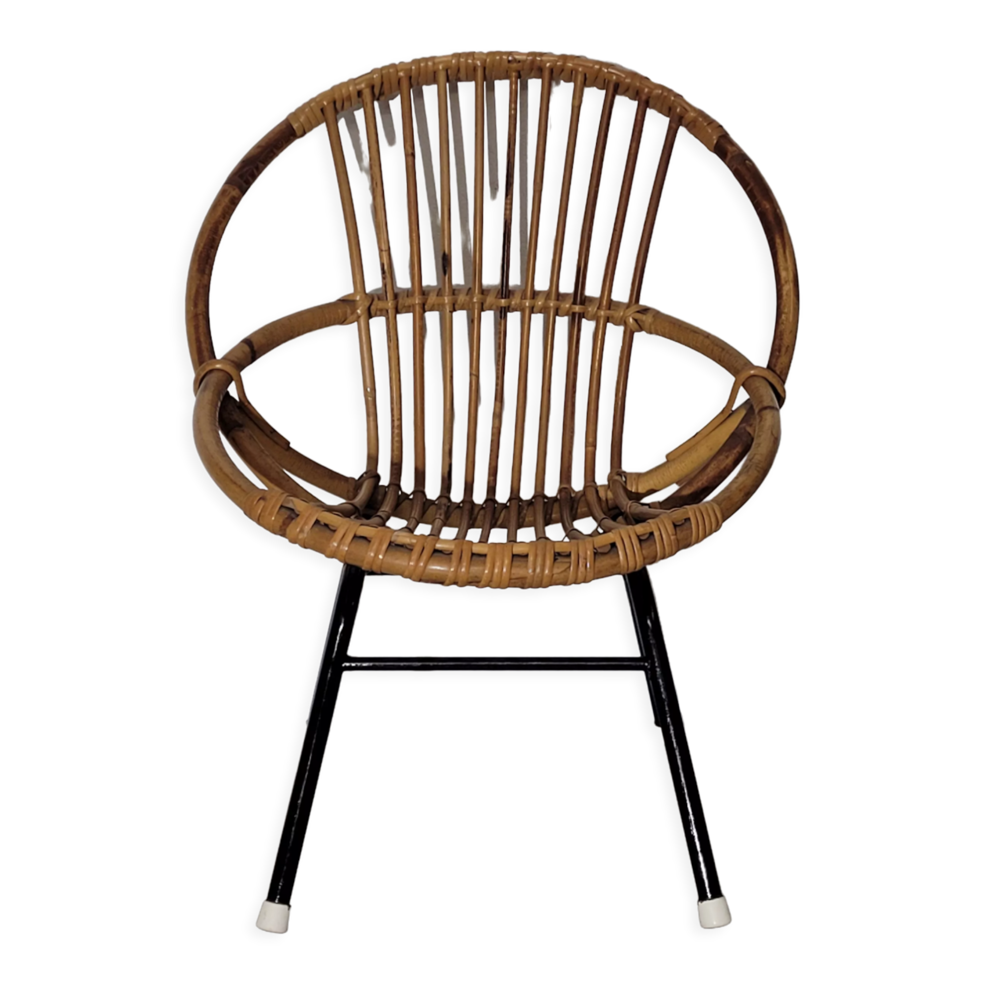 Rattan children's chair and metal base