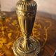 pair of Empire brass bedside lamps 34x14 electric working embroidered lampshade very beautiful