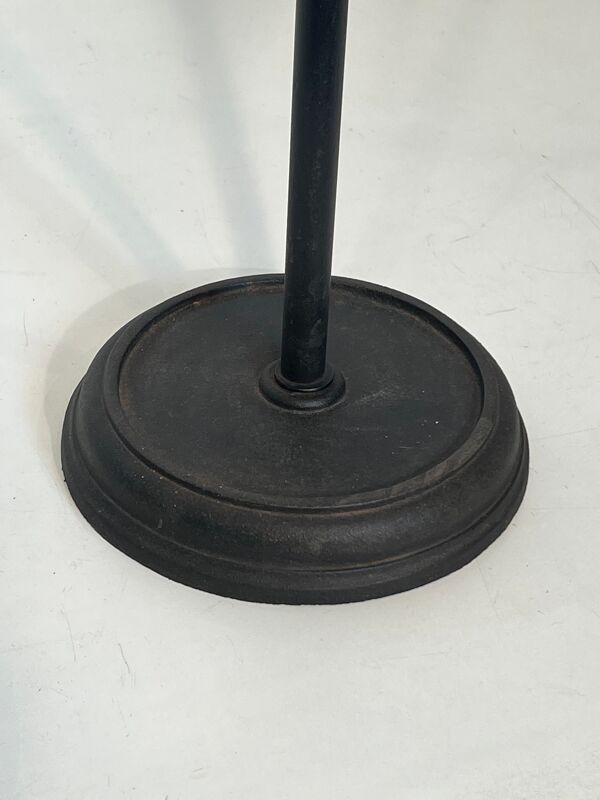 Nécessaire de feu de style néoclassique en métal laqué noir et laiton aux fleurs de lys