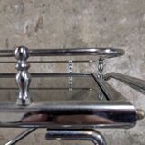 Folding trolley in silver metal