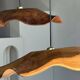 Large wavy flat leaf suspension in smooth teak D:50